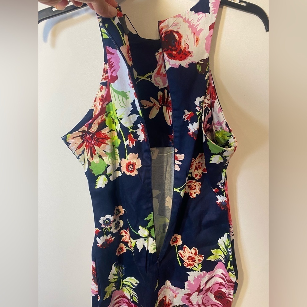 Nwt Ax Paris Floral Blue Sleeveless Dress Size 8 Office Date Night — image 8 of 8